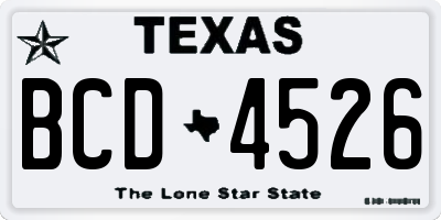 TX license plate BCD4526