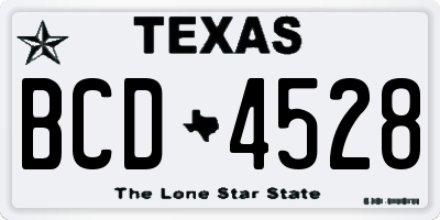 TX license plate BCD4528