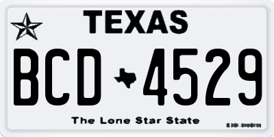 TX license plate BCD4529