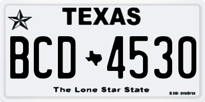 TX license plate BCD4530