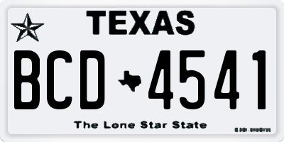 TX license plate BCD4541