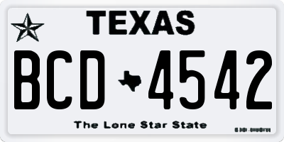 TX license plate BCD4542