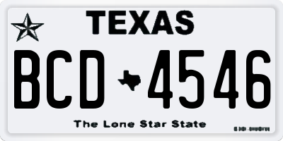 TX license plate BCD4546