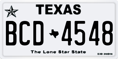 TX license plate BCD4548