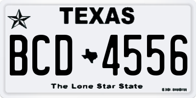 TX license plate BCD4556