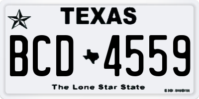 TX license plate BCD4559