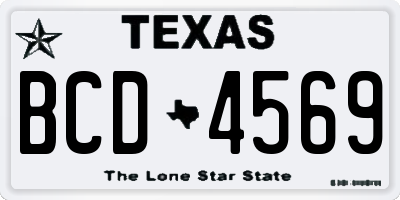 TX license plate BCD4569