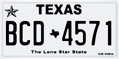 TX license plate BCD4571