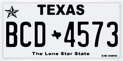 TX license plate BCD4573