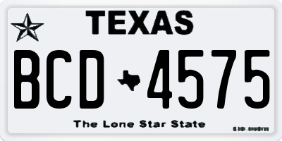 TX license plate BCD4575