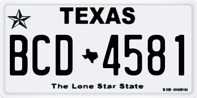TX license plate BCD4581