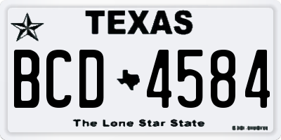 TX license plate BCD4584