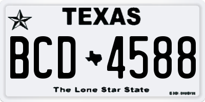 TX license plate BCD4588