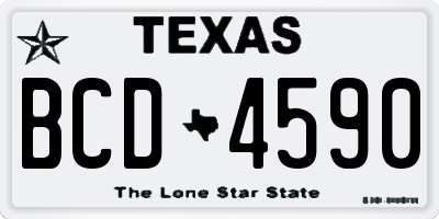 TX license plate BCD4590