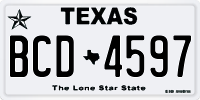 TX license plate BCD4597