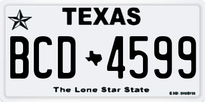 TX license plate BCD4599