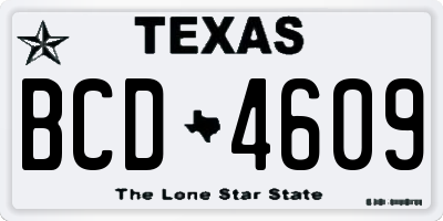 TX license plate BCD4609