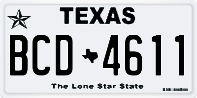TX license plate BCD4611