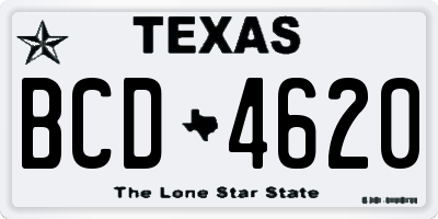 TX license plate BCD4620