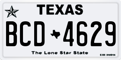 TX license plate BCD4629