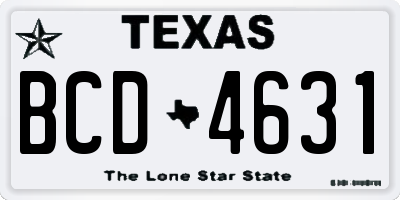 TX license plate BCD4631