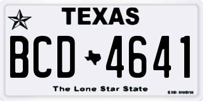 TX license plate BCD4641