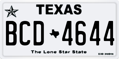 TX license plate BCD4644
