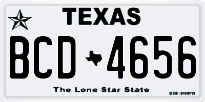 TX license plate BCD4656