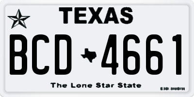 TX license plate BCD4661