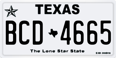 TX license plate BCD4665