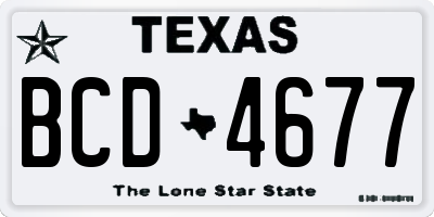 TX license plate BCD4677