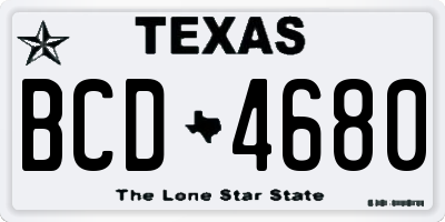 TX license plate BCD4680