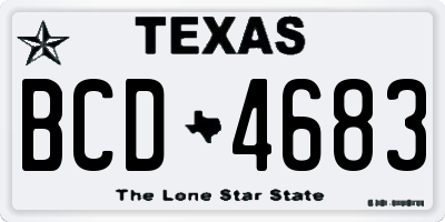 TX license plate BCD4683
