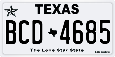 TX license plate BCD4685