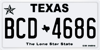 TX license plate BCD4686