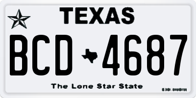 TX license plate BCD4687