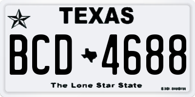 TX license plate BCD4688