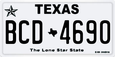 TX license plate BCD4690