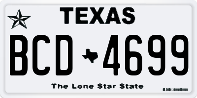 TX license plate BCD4699