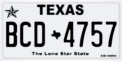 TX license plate BCD4757