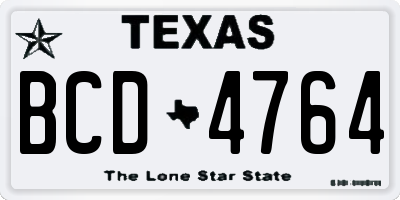 TX license plate BCD4764