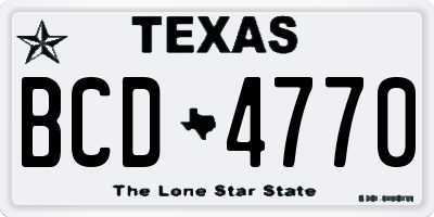 TX license plate BCD4770