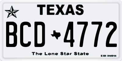 TX license plate BCD4772