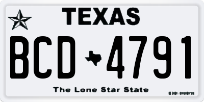 TX license plate BCD4791