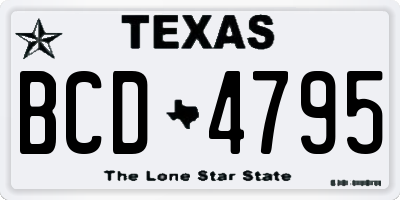 TX license plate BCD4795