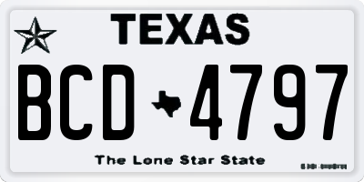TX license plate BCD4797