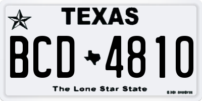 TX license plate BCD4810