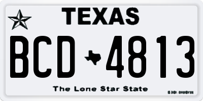 TX license plate BCD4813