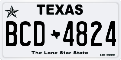 TX license plate BCD4824