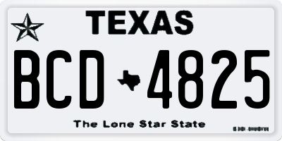 TX license plate BCD4825